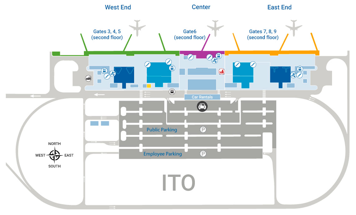 Rental Locations Car Rentals Hawaii   Hilo Airport Map Ito 