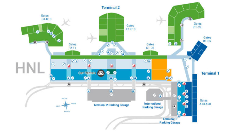 Rental Locations Car Rentals - Honolulu Airport Map Hnl 800x430