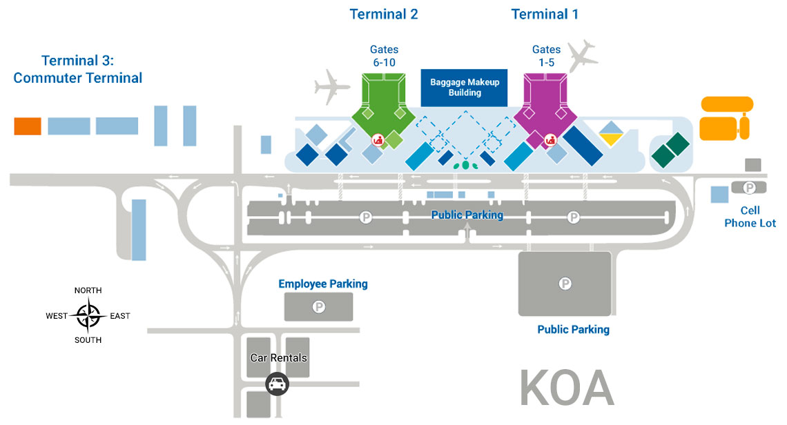 Kona Airport Map Koa 